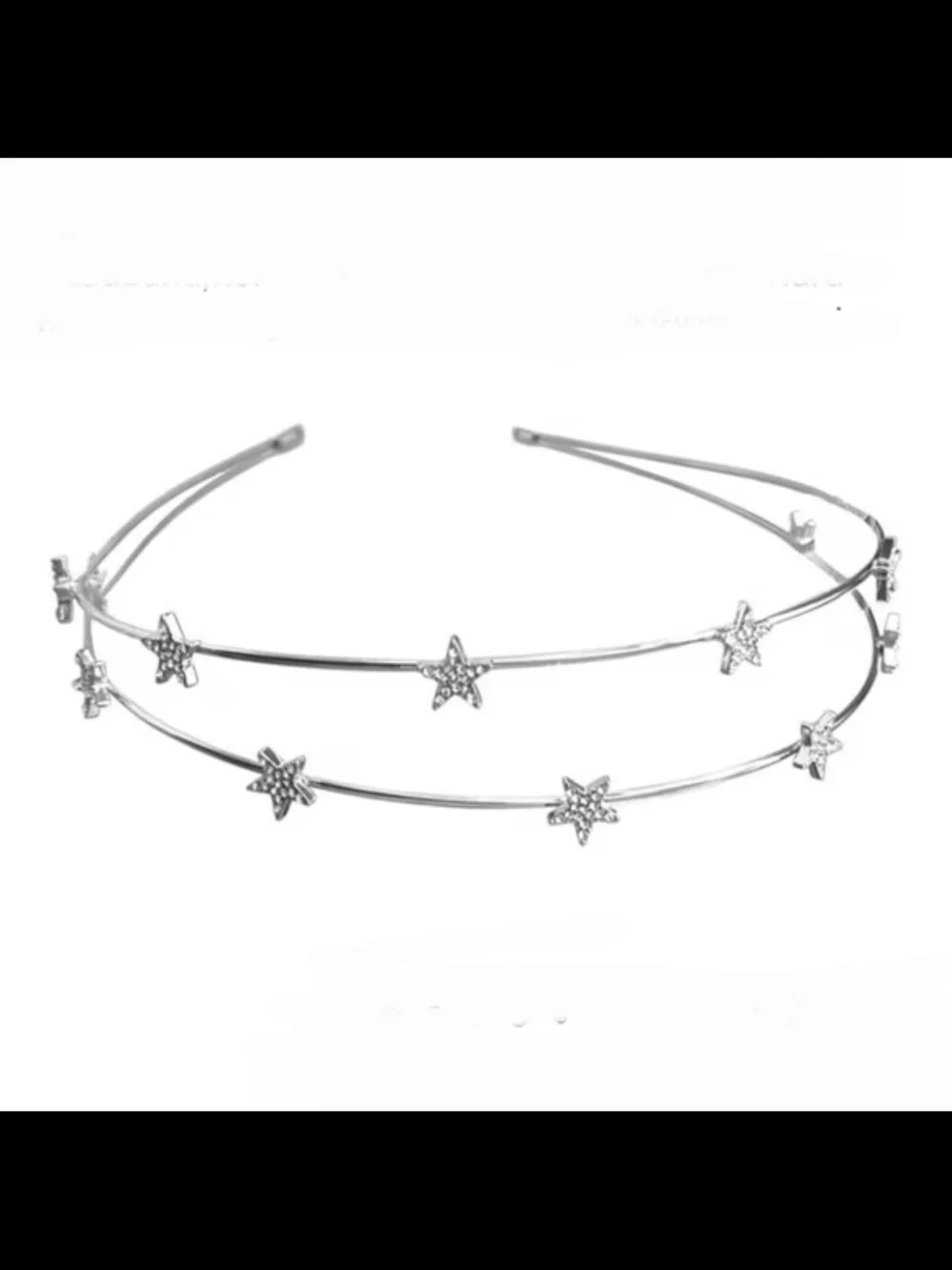 Star Double Row Headband Hairpiece in Silver BNIB
